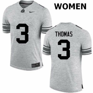 Women's Ohio State Buckeyes #3 Michael Thomas Gray Nike NCAA College Football Jersey Top Deals CBP6444DZ